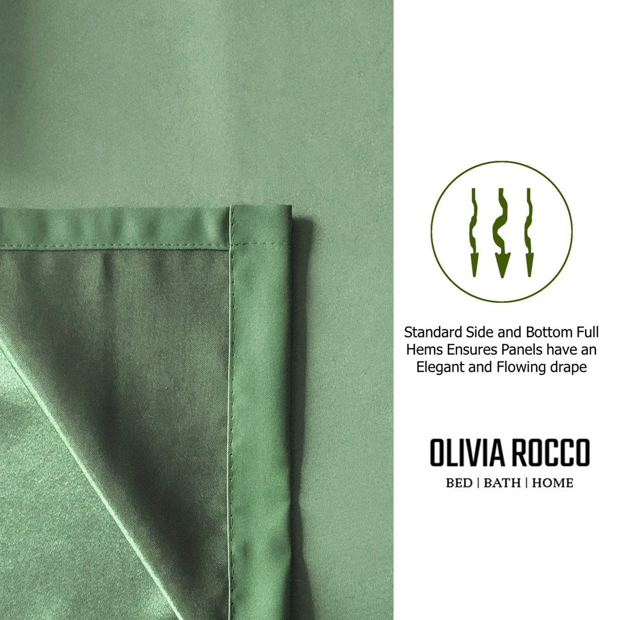 OLIVIA ROCCO Blackout Sage Green Eyelet Curtains