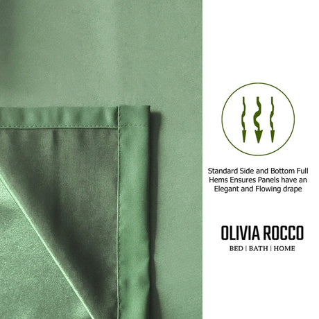 OLIVIA ROCCO Blackout Sage Green Eyelet Curtains