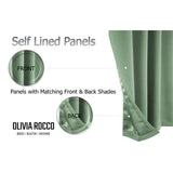 OLIVIA ROCCO Blackout Sage Green Eyelet Curtains