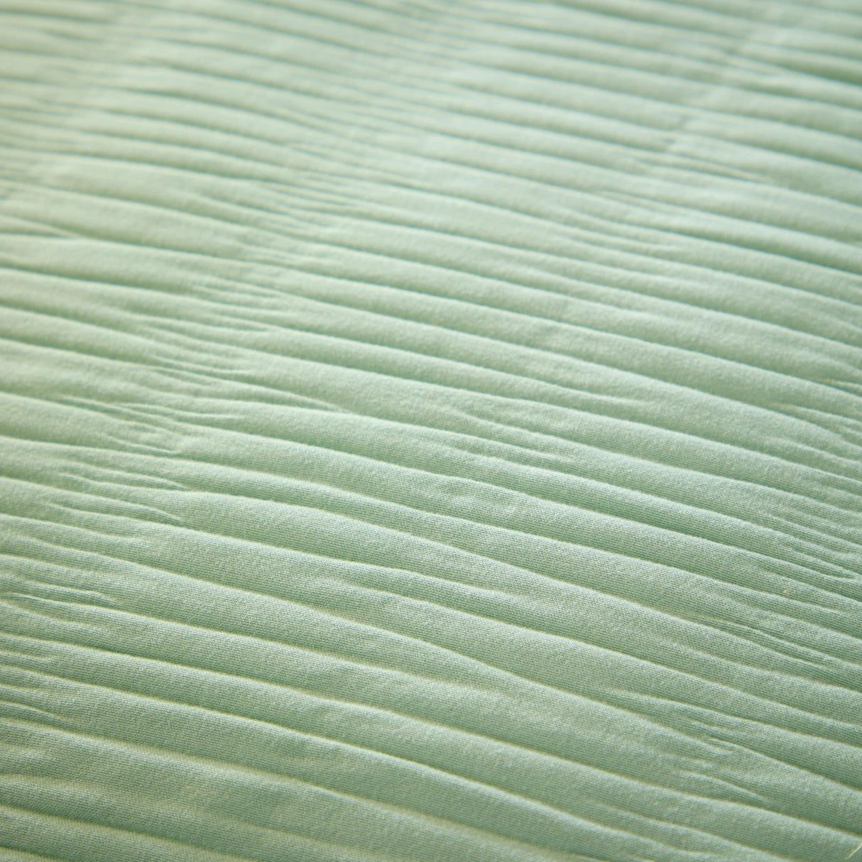 Olivia Rocco Duvet Cover Set in Soft Green with Pleated Texture for a Stylish Bedroom Look