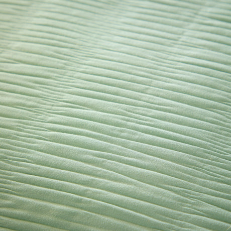 Olivia Rocco Duvet Cover Set in Soft Green with Pleated Texture for a Stylish Bedroom Look