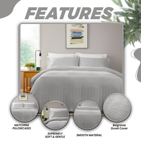 OLIVIA ROCCO Belgravia Duvet Cover Set featuring matching pillowcases in smooth, soft material