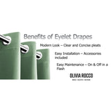 OLIVIA ROCCO Eyelet Curtains with modern pleats for easy installation and maintenance