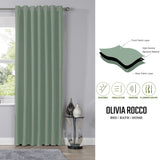 Olivia Rocco Eyelet Curtains in Soft Green with High-Density Blackout Material for Insulation