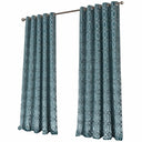 OLIVIA ROCCO Eyelet Curtains in teal with a textured geometric pattern for modern interiors
