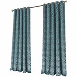 OLIVIA ROCCO Eyelet Curtains in teal with a textured geometric pattern for modern interiors