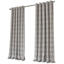 OLIVIA ROCCO Eyelet Curtains in Grey with Geometric Pattern for Elegant Home Decor