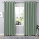 Olivia Rocco Eyelet Curtains in soft green colour, perfect for adding elegance to any room