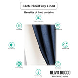 Olivia Rocco Eyelet Curtains, fully lined for energy efficiency and noise reduction with privacy protection