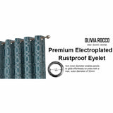 OLIVIA ROCCO Premium Electroplated Rustproof Eyelet Curtains in geometric design for stylish window treatment
