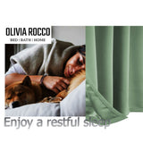 OLIVIA ROCCO Eyelet Curtains in soft green fabric, ideal for creating a restful sleep environment