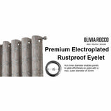 OLIVIA ROCCO Premium Electroplated Rustproof Eyelet Curtains with 4cm inner diameter for easy gliding