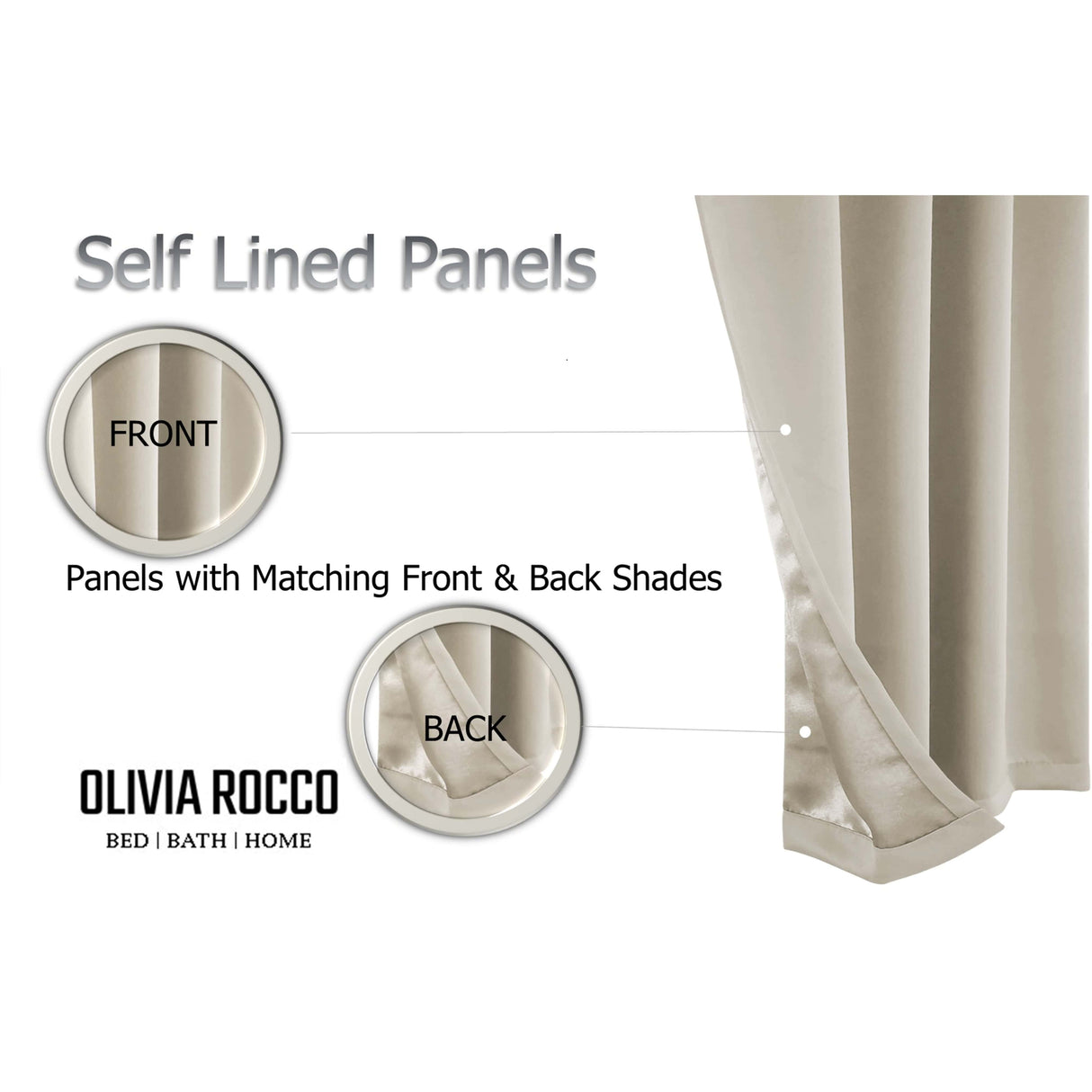 OLIVIA ROCCO Eyelet Curtains with self-lined panels in soft neutral tones for a stylish look
