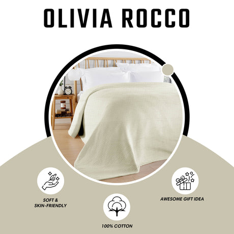 OLIVIA ROCCO Throw Blanket in soft cotton for a cozy bedroom or as an awesome gift idea