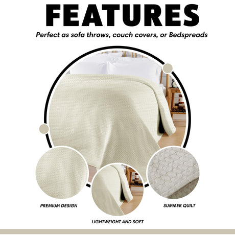 OLIVIA ROCCO Throw Blanket in a soft summer quilt design, perfect for sofas and beds