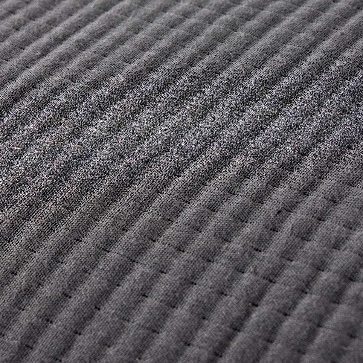 OLIVIA ROCCO Grey Quilted Bedspread with Textured Fabric for Stylish Bedroom Decor