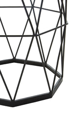 Orsina Geometric Metal Side Table with an Elegant Black Wire Design
