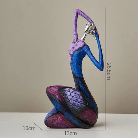 Stylish Nisu Home Ornament of a Colourful Kneeling Figure, 26.5cm Tall