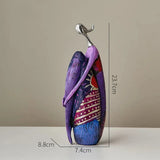 Colourful Nisu Home Ornament in Purple and Blue, 23.7cm Tall, Unique Decorative Figure