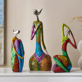 Colourful decorative Nisu Home ornament set featuring three unique abstract figures for home decor