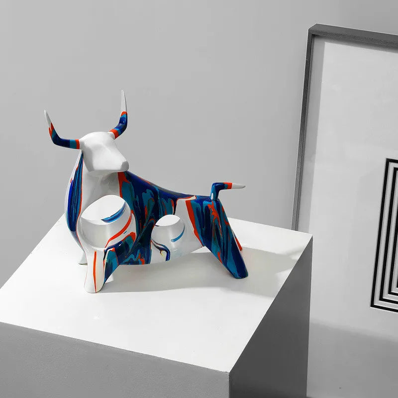 Colourful Nisu Home Ornament of a cow sculpture designed for home decor display