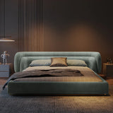 Nisu Home Ottoman Bed in Soft Grey Upholstery with Plush Headboard for Stylish Bedrooms