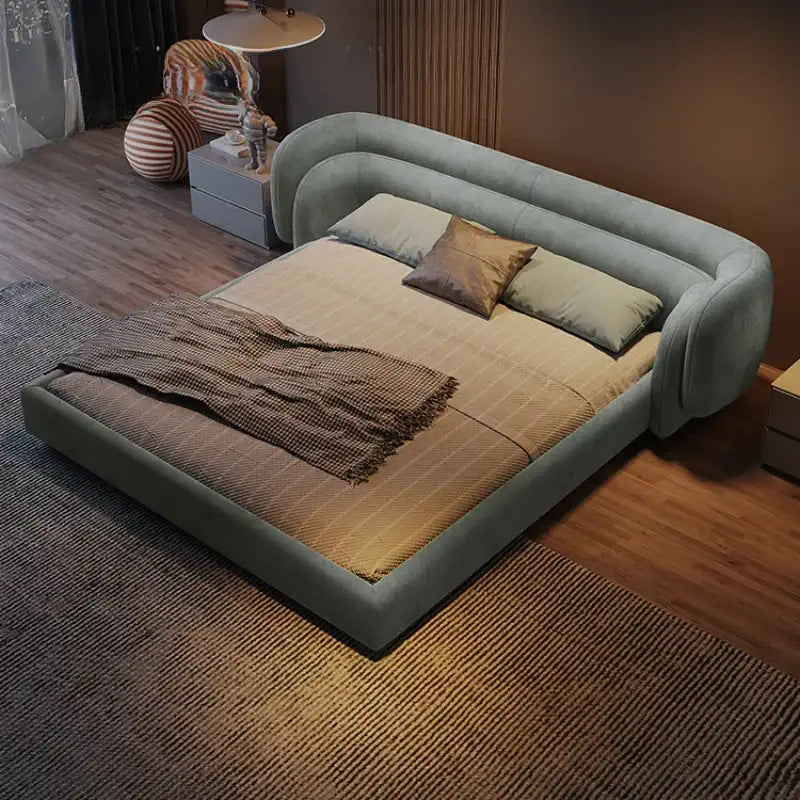 Stylish Nisu Home Ottoman Bed in soft fabric, perfect for modern bedrooms and space-saving solutions