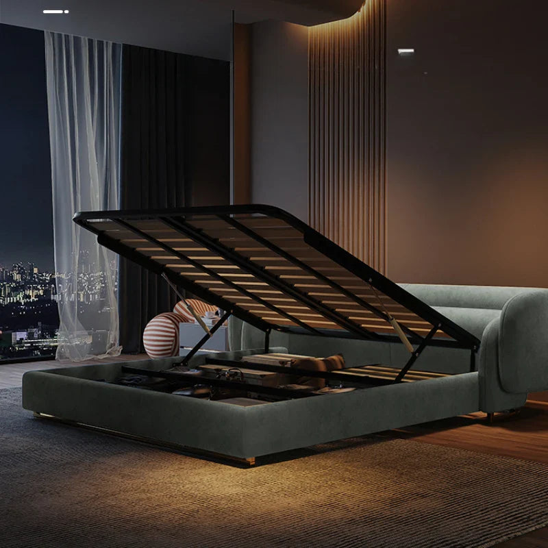Nisu Home Ottoman Bed with Stylish Upholstery and Easy Lift Mechanism for Storage