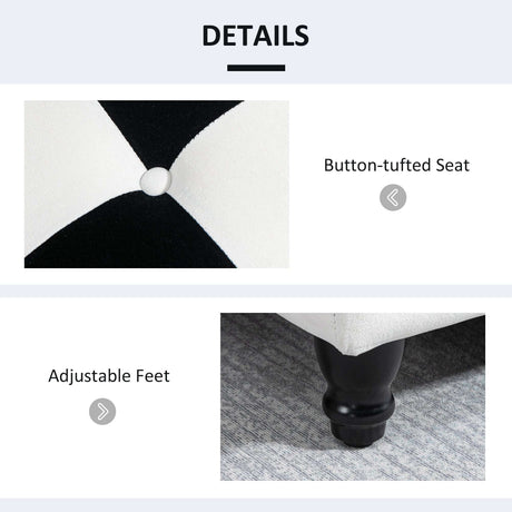 Wise Galleria Button-Tufted Ottoman with Adjustable Feet for Stylish Seating