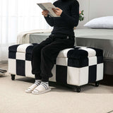 Wise Galleria Ottoman in Black and White Checkerboard Design, Perfect for Comfortable Footrest