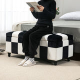 Wise Galleria Ottoman in Black and White Checkerboard Design, Perfect for Comfortable Footrest