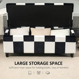 Wise Galleria Ottoman with Large Storage Space for Books, Toys and Blankets in Black and White Design