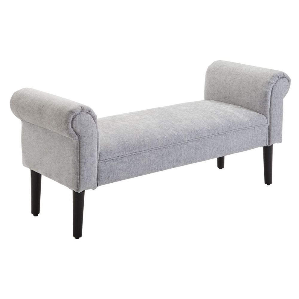 Modern Rolled Arm Bench Bed End Ottoman Sofa Seat Footrest Bedroom Entryway HOMCOM