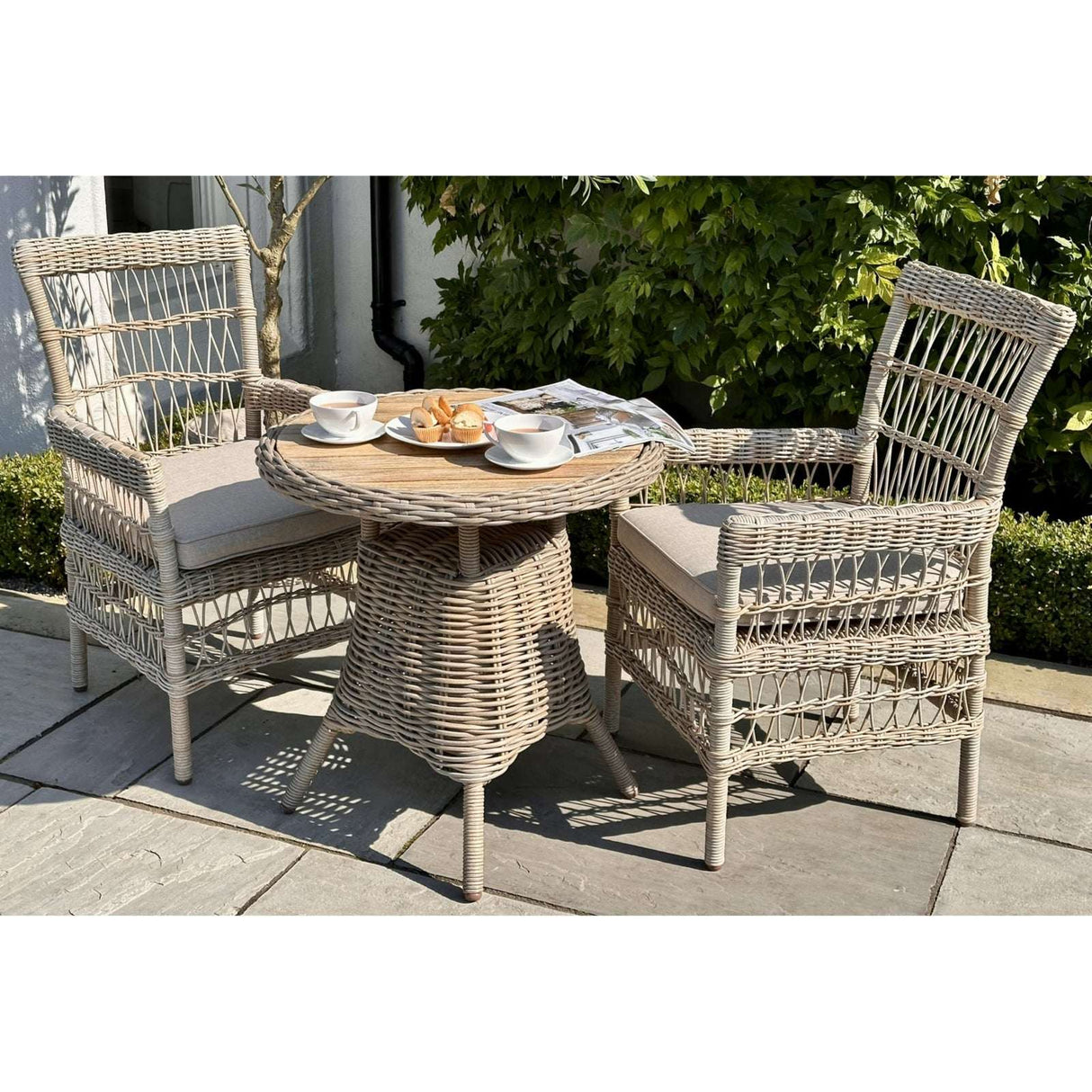 Amalfi Collection Outdoor Bistro Table With Wood Top Shades 4 Seasons