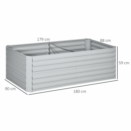 Raised Beds for Garden Galvanised Steel Outdoor Planters with Reinforced Rods Outsunny