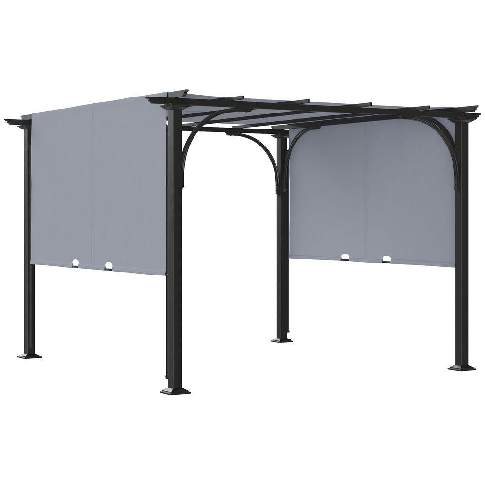 Outsunny Outdoor Retractable Pergola Garden Sun Shade Patio Canopy Shelter Outsunny