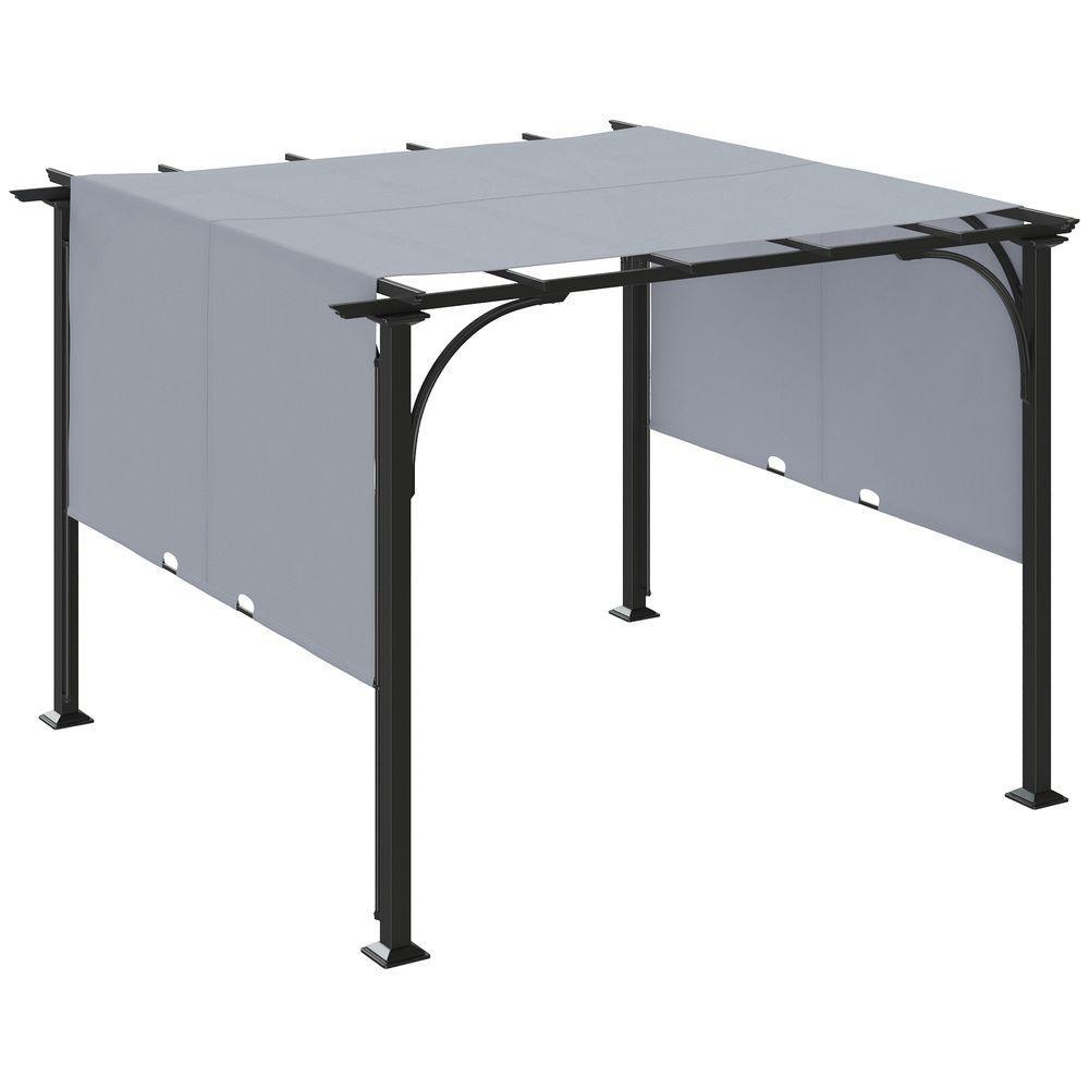 Outsunny Outdoor Retractable Pergola Garden Sun Shade Patio Canopy Shelter Outsunny