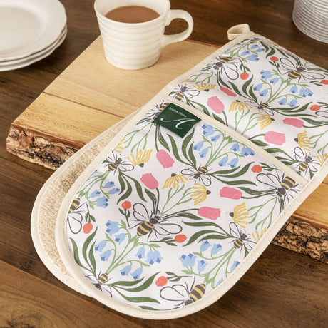 Avalon Home UK Floral Oven Gloves with Heat-Resistant Fabric for Safe Cooking