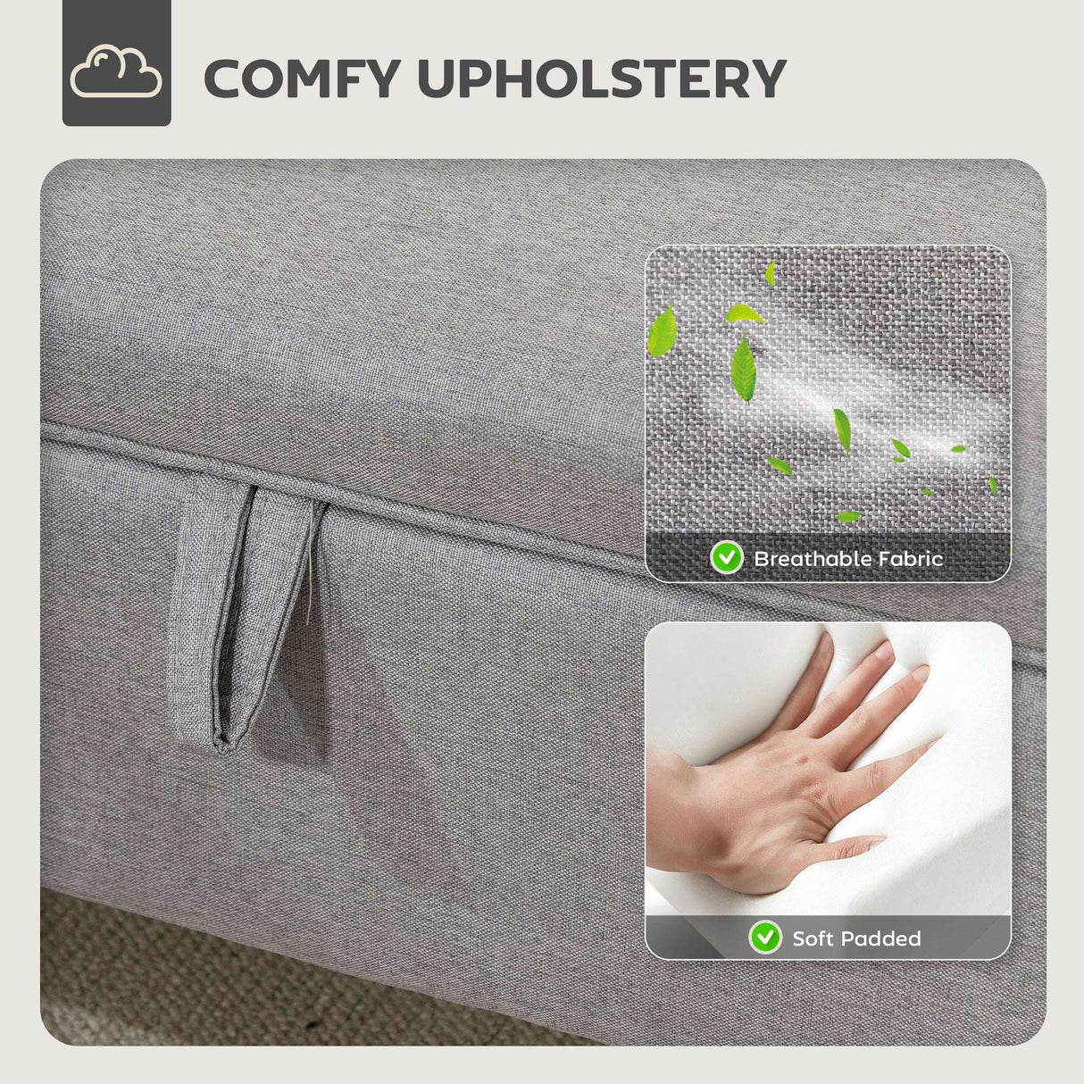 Wise Galleria Padded Footstool with breathable fabric and soft upholstery for comfortable use