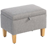 Wise Galleria Padded Footstool with Grey Fabric Upholstery and Wooden Legs for Stylish Comfort