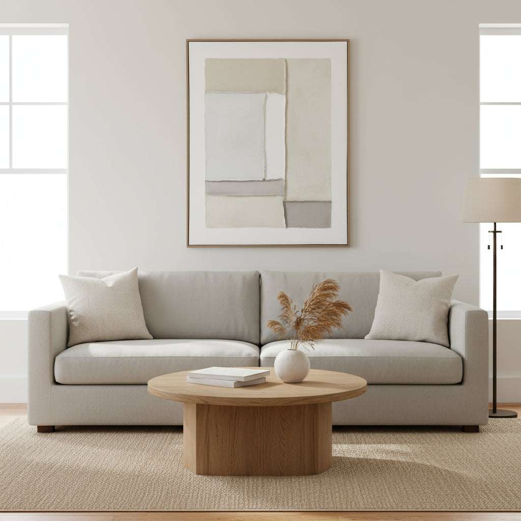 Contempo Beta Framed Painting On Canvas BROWN WOOD Shades 4 Seasons