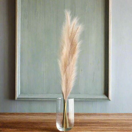 Bleached Large Faux Pampas Grass Stem WHITE PLASTIC Shades 4 Seasons