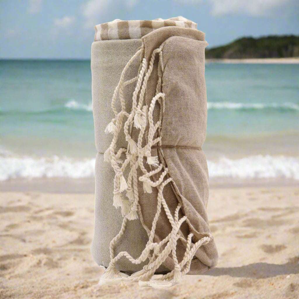 Cotton Pario Towel - 100x180 cm - Warm Sand AW-Dropship