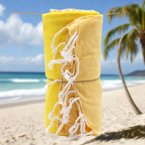 Cotton Pario Towel - 100x180 cm - Sunny Yellow AW-Dropship