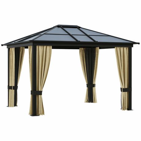 Outsunny Party Tent Gazebo with Curtains for Outdoor Decor Outsunny