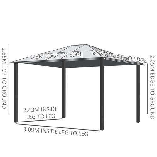 Outsunny Party Tent Gazebo with Curtains for Outdoor Decor Outsunny