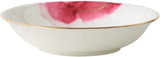 Elegant white pasta bowl with pink floral design and gold rim from London Boutique Lifestyle