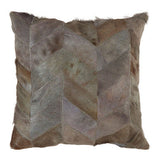 Orsina Patchwork Cushion in muted tones featuring a stylish chevron pattern