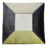 Orsina Patchwork Cushion in soft hair-on-hide with geometric design and neutral colours for home decor