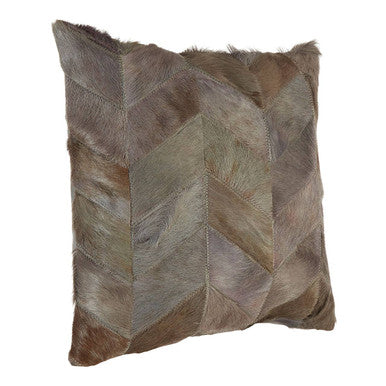 Orsina Patchwork Cushion in earthy tones featuring a stylish herringbone pattern for home decor